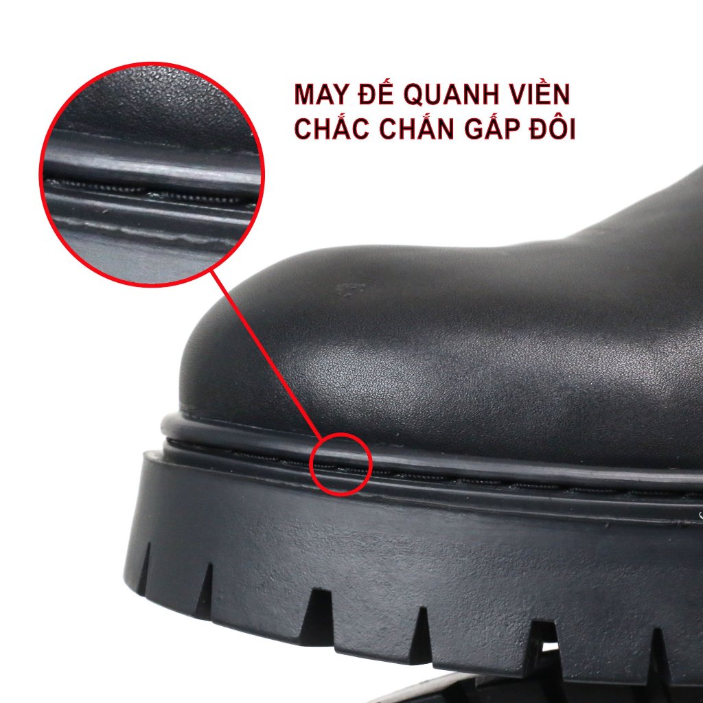 Ảnh Giày chunky derby da cột dây thời trang INICHI G1112 da lì may đế chắc chắn 2