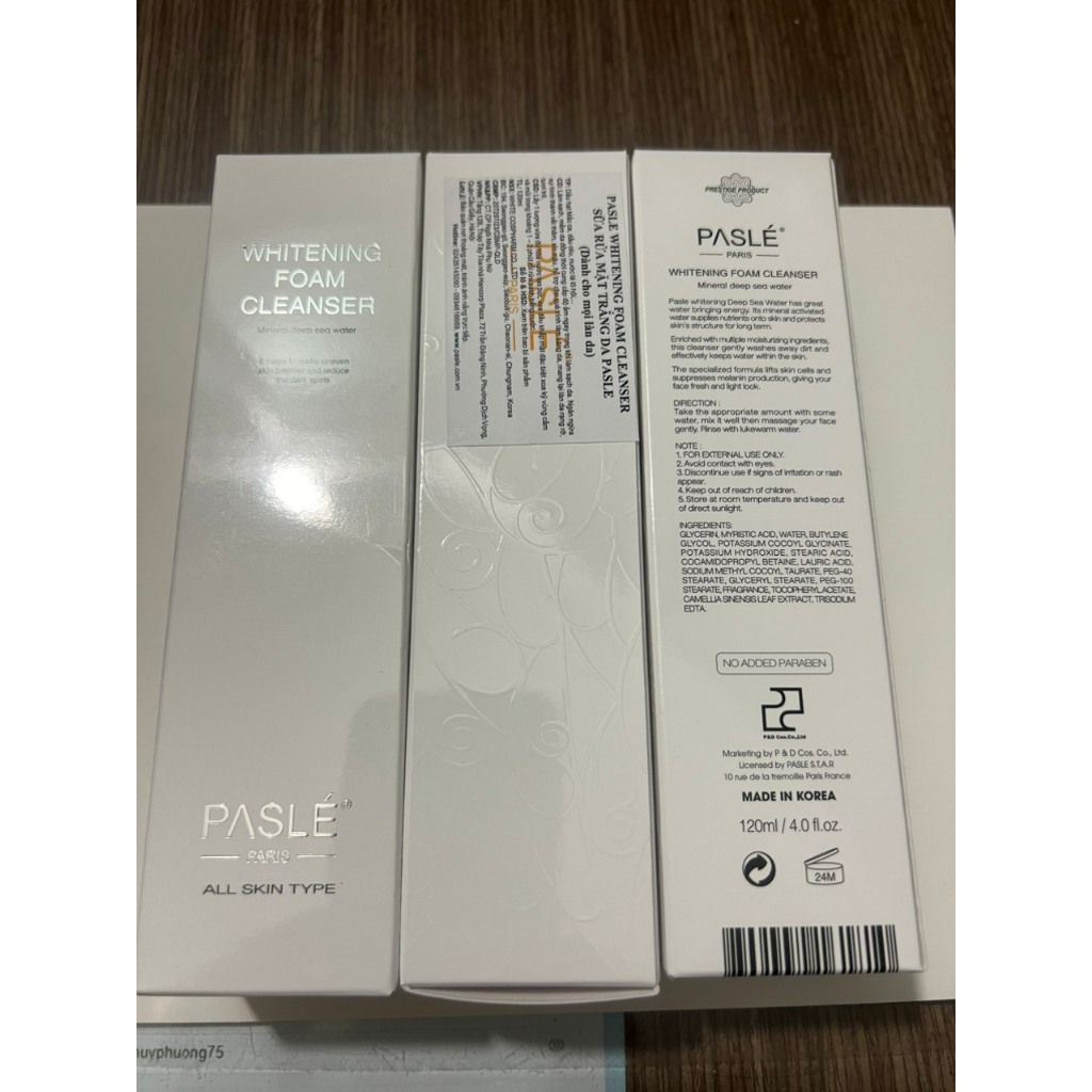 Ảnh Sữa rửa mặt làm trắng da Pasle Whitening Foam Cleanser 120ml 2