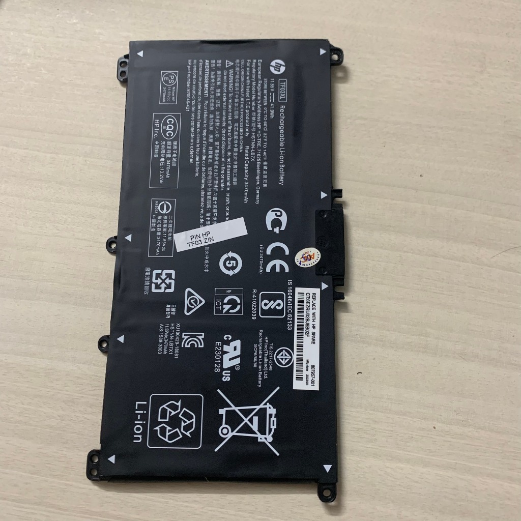 Pin laptop HP Pavilion TF03XL ZIN 3 CELL 14-bf 14-bp 14-bk 14-cf 14-df 14-dg 15-cc 15-cd 15-cf 15-cs 15-dw 15-cw
