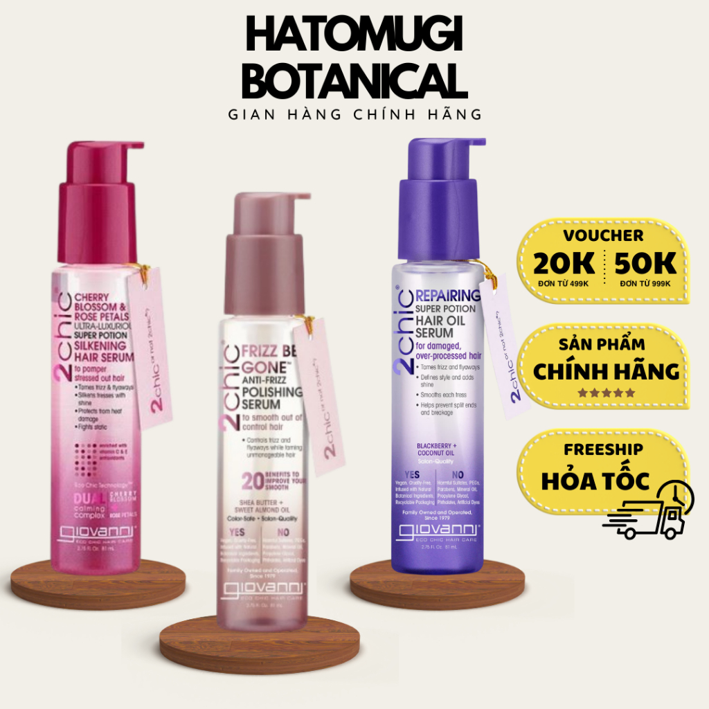Serum dưỡng phủ bóng tóc GIOVANNI 2CHIC REPAIRING SUPER POTION HAIR OIL