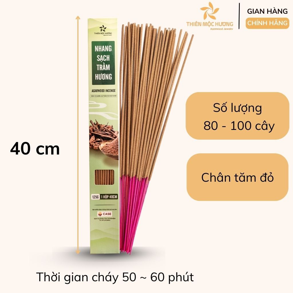 Ảnh Nhang sạch trầm hương Thiên Mộc Hương loại 8 năm tích trầm, ít khói, mùi thơm nhẹ dịu, 40cm 3
