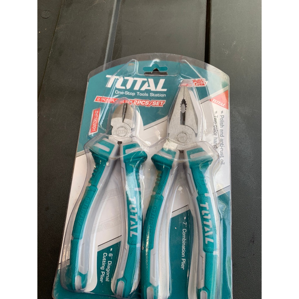 Bộ 2 kềm răng 7 inch và kềm cắt 6 inch Total THT1K0201 | Shopee Việt Nam