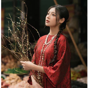 Tóc Giả Tết Dài Đuôi Ngựa, Tết Cổ Trang chụp ảnh Áo Dài Qiqishop