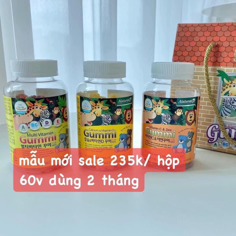 [Có bill]Vitamin C và kẽm dạng kẹo dẻo cho bé/ Naturalize Multi Vitamin ...