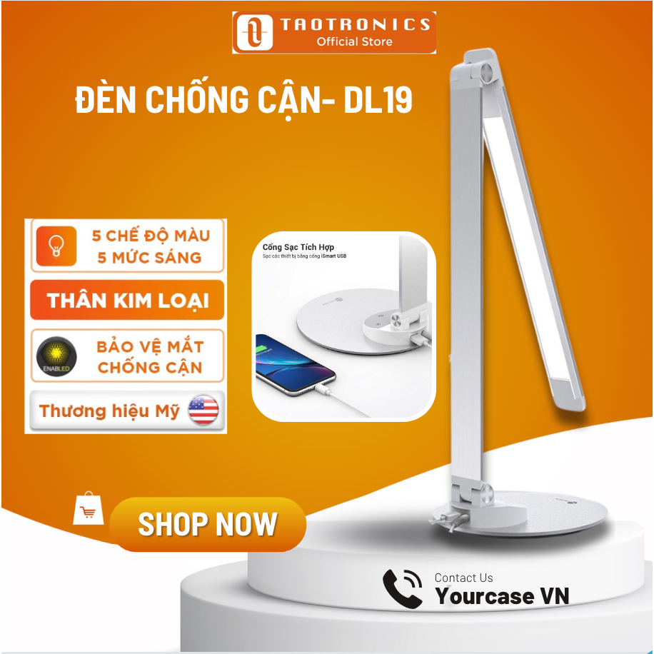 Đèn LED Chống Cận Taotronics Chính Hãng Thân Máy Hợp Kim Nhôm 5 Chế Độ ...