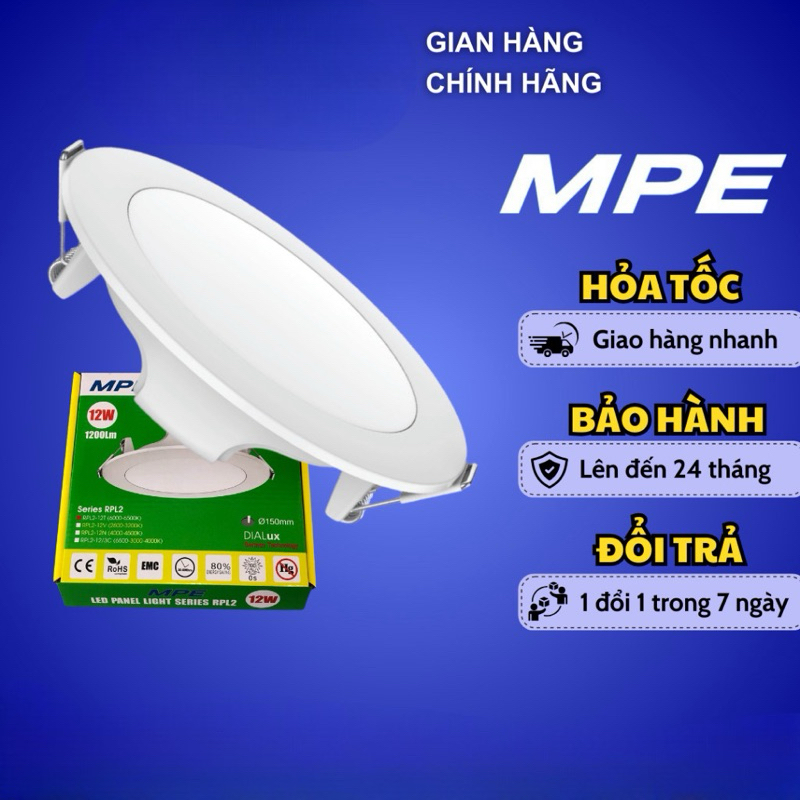 Đèn led âm trần 9W hàng chính hãng MPE model RPL2 ĐỦ MÀU | Shopee Việt Nam