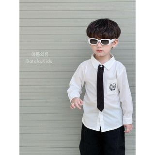 Áo sơ mi DÀI TAY cho bé trai Batala kids phong cách Hàn quốc 3 MÀU TRẮNG GHI XANH cho bé từ 10-20kg