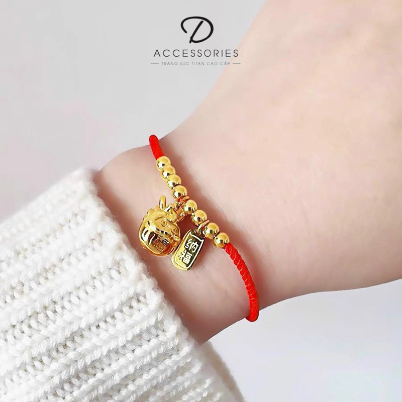 Vòng Tay, Lắc Tay Chỉ Đỏ Charm Rồng 2024 Ko Đen | Shopee Việt Nam
