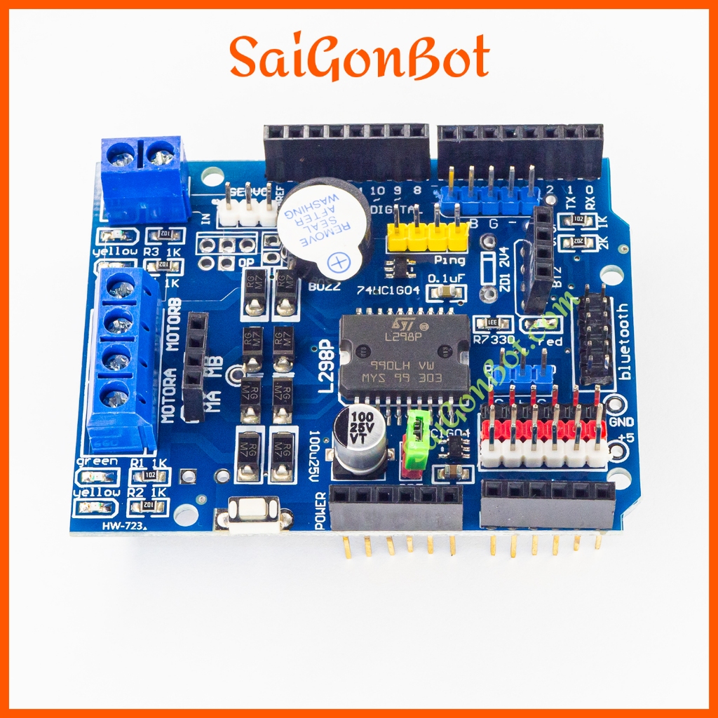 Bo Mạch Mở Rộng Arduino Điều Khiển Động Cơ L298p L298p Motor Shield Motor Driver For Arduino 4094