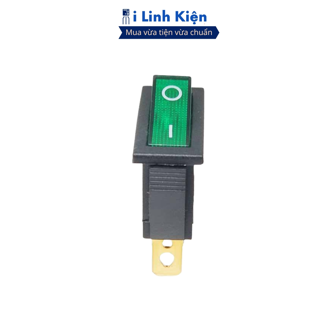Công tắc bập bênh KCD3 16A/250V 3P 13x31mm đèn xanh lá (công tắc Lioa) ilinhkien