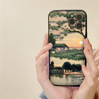 Ốp lưng iphone BVC cảnh hoàng hôn bên hồ Cho Iphone 15 13 14 12 11 Pro  MAX X XR  XS MAX 7 8P 6S q7309