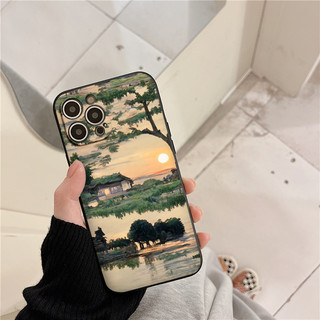 Ốp lưng iphone BVC cảnh hoàng hôn bên hồ Cho Iphone 15 13 14 12 11 Pro  MAX X XR  XS MAX 7 8P 6S q7309