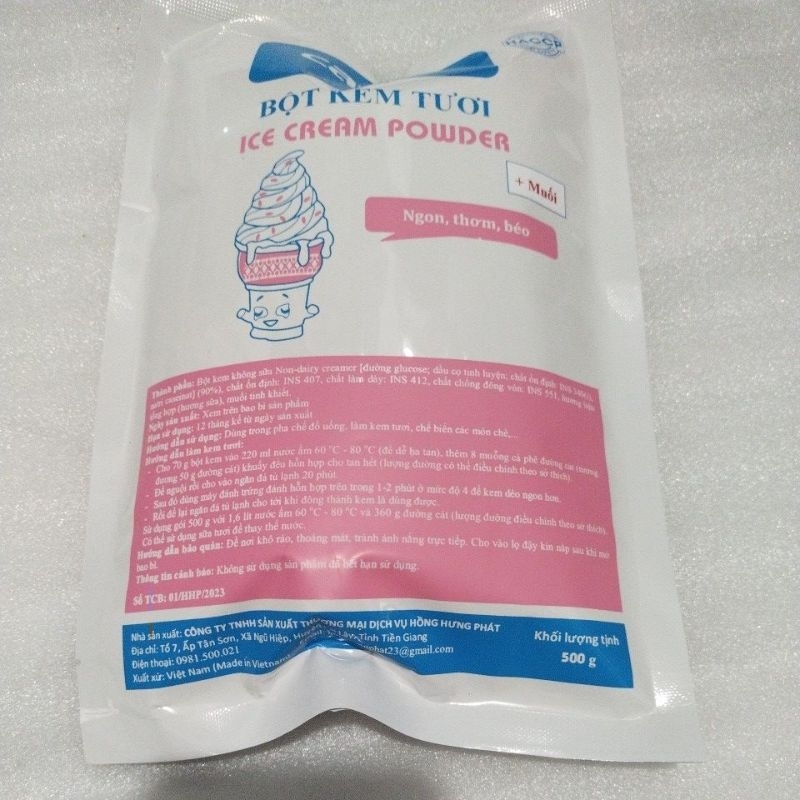 Bột Kem muối 500g- whipping cream phủ bề mặt ly nước lạnh, kem tươi ...