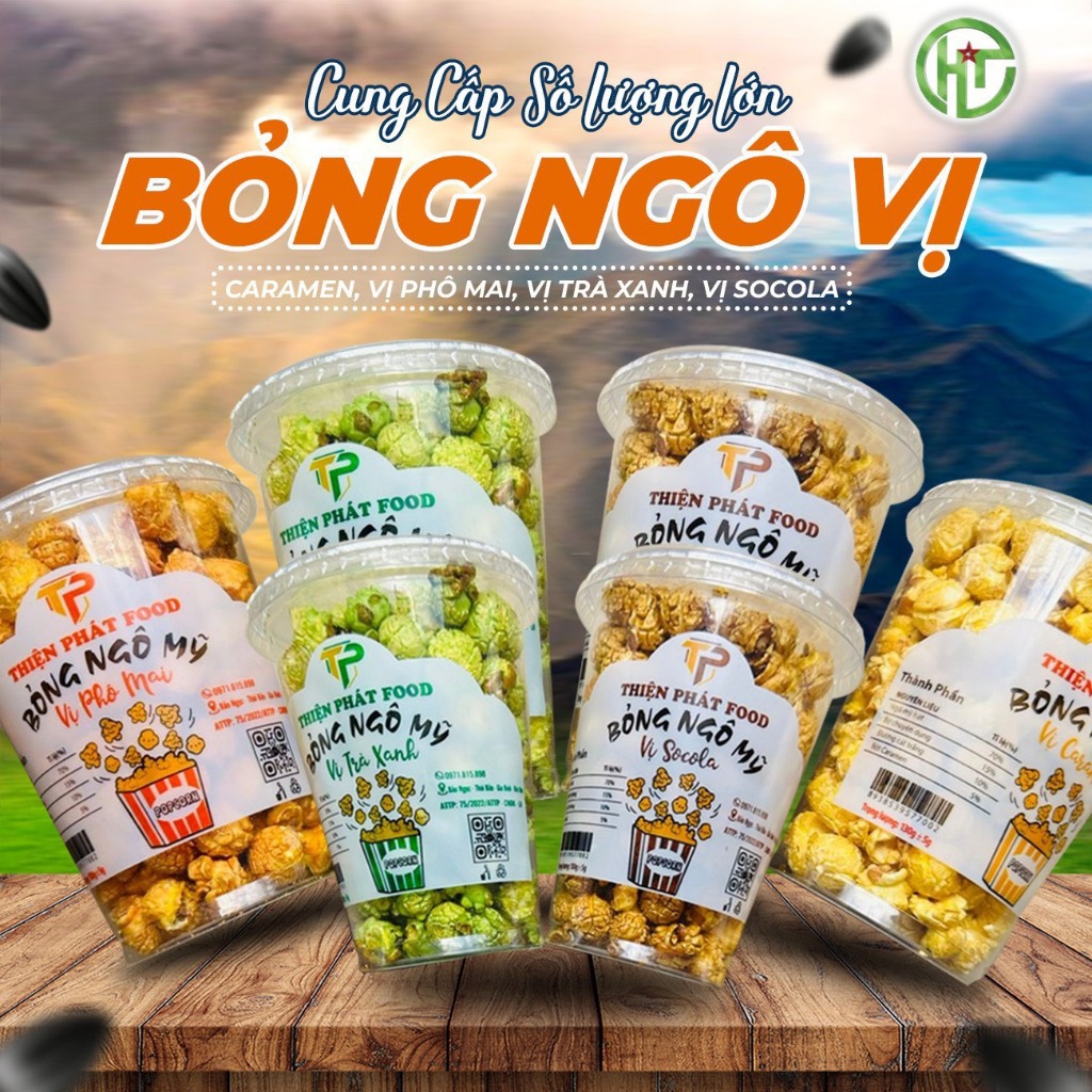 Bỏng ngô, Bắp rang bơ nhiều vị đóng hộp siêu tiết kiệm, giòn thơm ăn ...