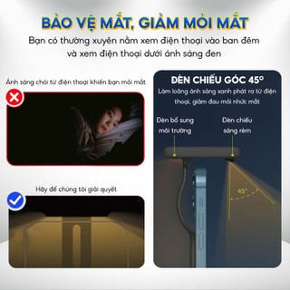 Đèn treo bảo vệ mắt cho điện thoại di động P6S MagSafe siêu mỏng, không dây, hợp kim nhôm chống cận thị, mỏi mắt
