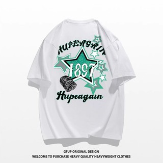 Áo Phông Nam Nữ Form Rộng Phối Chữ HUPEAGAIN 1897 Hai Mặt Sành Điệu Phong Cách Trẻ Trung, Chất Vải Cotton Khô Mát Mẻ
