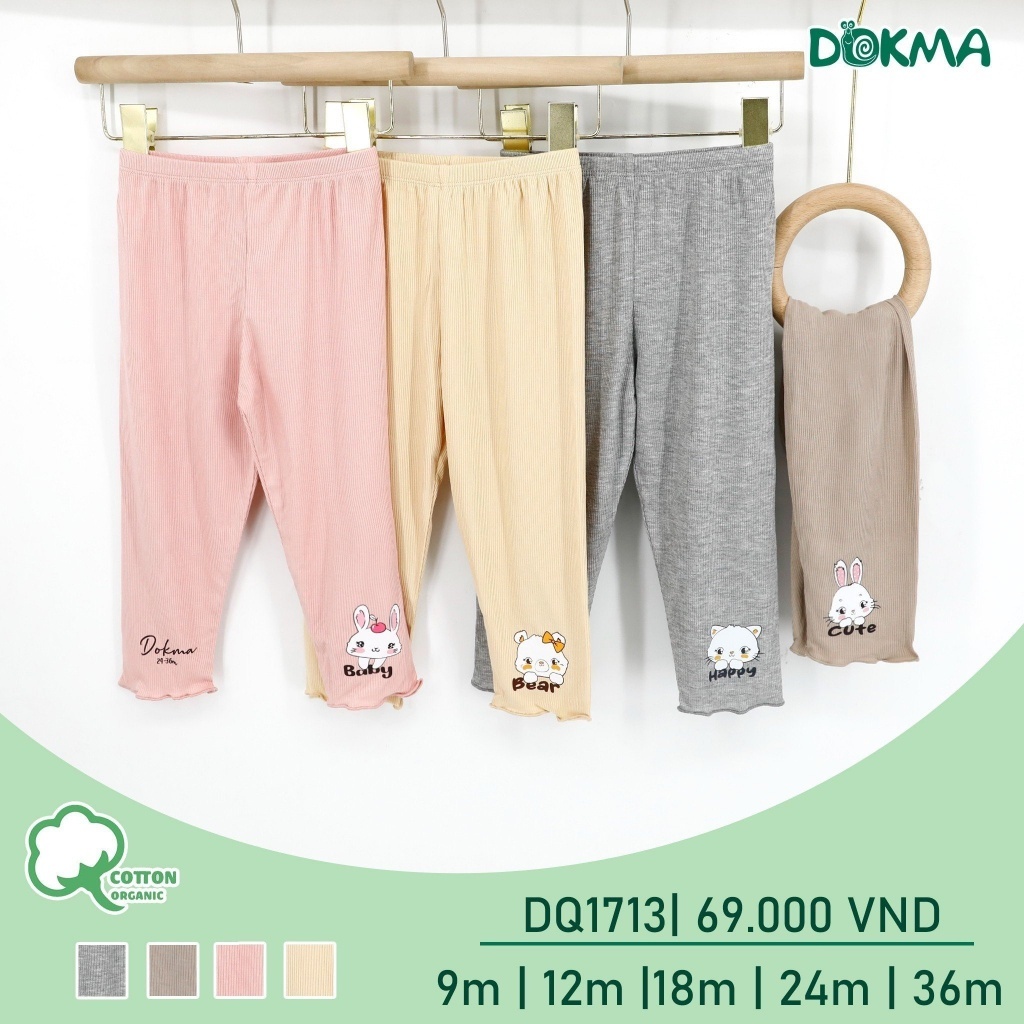 (6-13kg, 6-36M) Quần Legging Bé Gái In Hình Siêu Xinh Trên Gấu Quần DOKMA DQ789 DQ1857 DQ1884 DQ1713