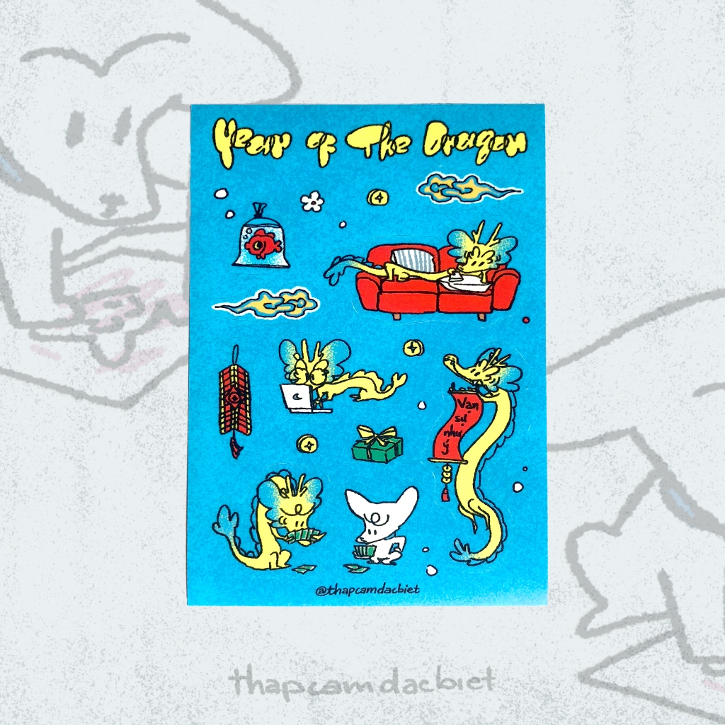 Sticker kisscut Năm Con Rồng Year of the Dragon | Shopee Việt Nam