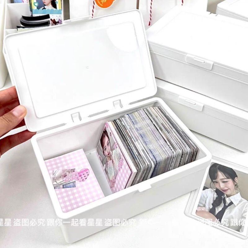 Hộp nhựa trắng lưu trữ Card Des/Toploader. Hộp đựng fibi/sticker ...