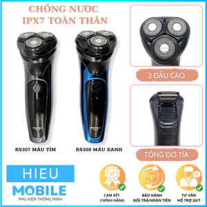 Máy cạo râu có tông đơ tỉa tóc 3 lưỡi SID RS307/RS308 chống nước iPX7 toàn thân và lưỡi thay thế chính hãng