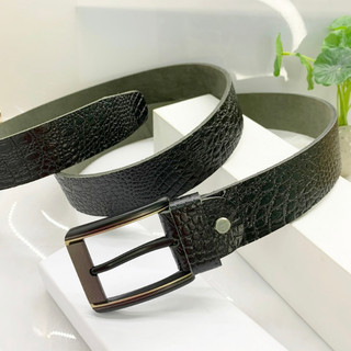 Tặng Thanh Đục Lỗ- Thắt Lưng Nam Da Bò Dập Vân Cá Sấu Thời Trang Hàn Quốc Khóa Đục Lỗ 2021
