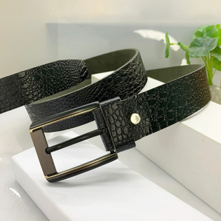 Tặng Thanh Đục Lỗ- Thắt Lưng Nam Da Bò Dập Vân Cá Sấu Thời Trang Hàn Quốc Khóa Đục Lỗ 2021