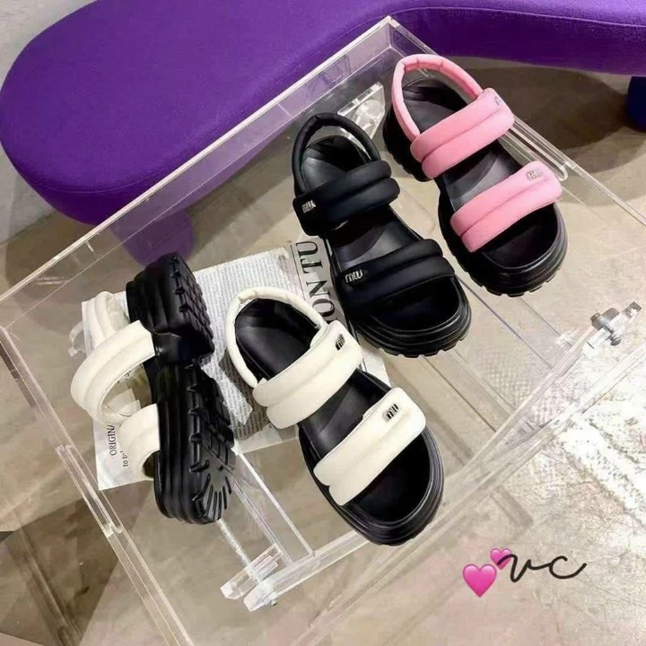 Dép Sandal Quai Hậu Nữ 2 Quai Ngang Phồng MM Đế Độn 5cm Thời Trang Hách Dáng Hot Trends - Quai Hậu Giá Rẻ