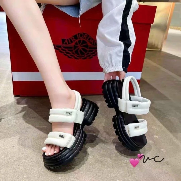 Dép Sandal Quai Hậu Nữ 2 Quai Ngang Phồng MM Đế Độn 5cm Thời Trang Hách Dáng Hot Trends - Quai Hậu Giá Rẻ