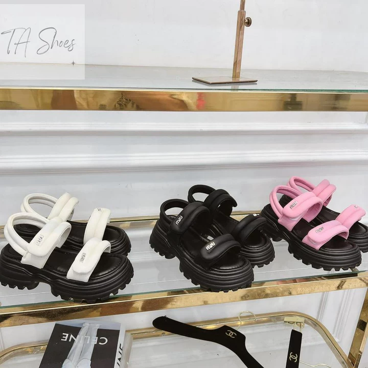 Dép Sandal Quai Hậu Nữ 2 Quai Ngang Phồng MM Đế Độn 5cm Thời Trang Hách Dáng Hot Trends - Quai Hậu Giá Rẻ
