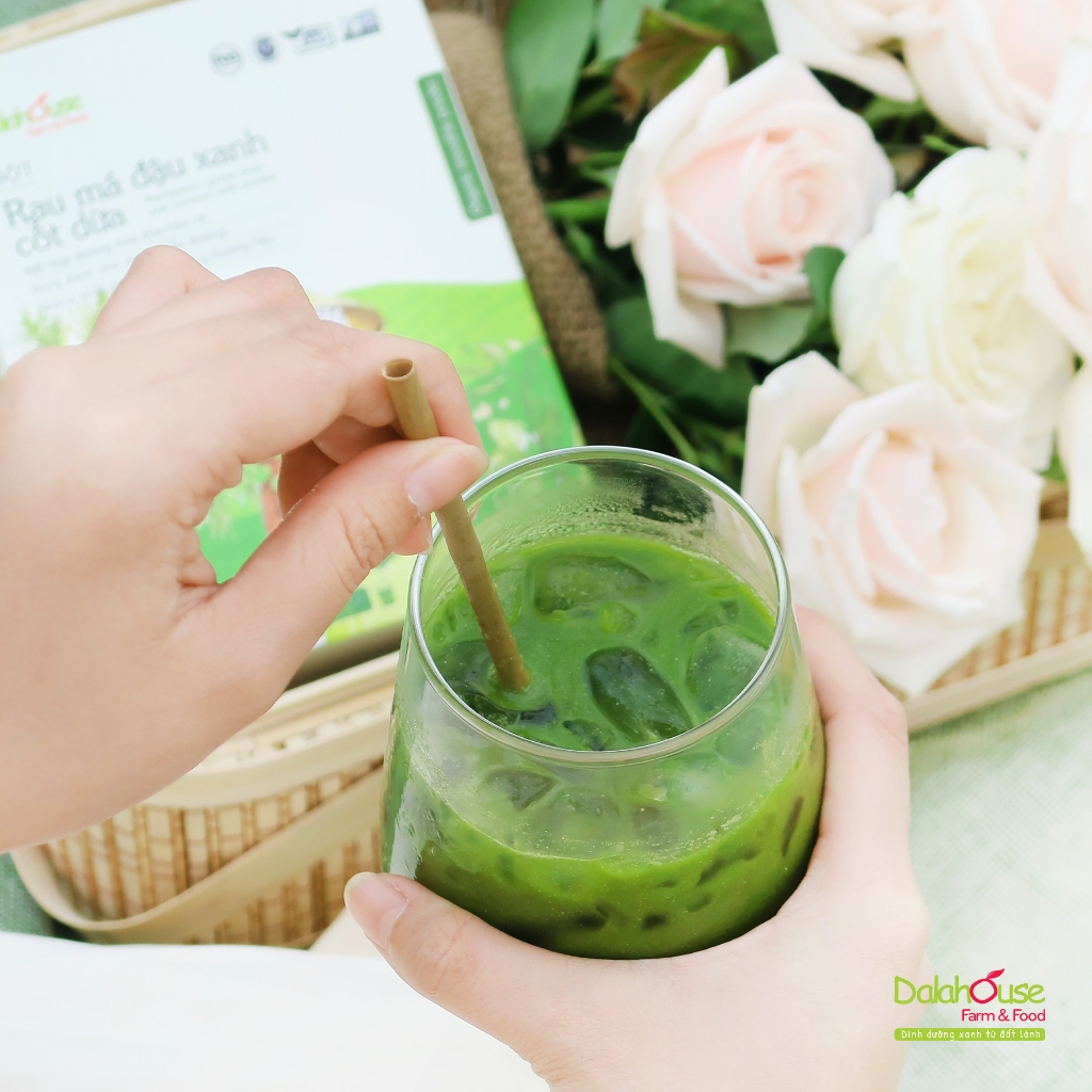 Ảnh Bột rau má đậu xanh cốt dừa hữu cơ Dalahouse thanh nhiệt giải độc cơ thể, làm đẹp da hộp 200 gr 1