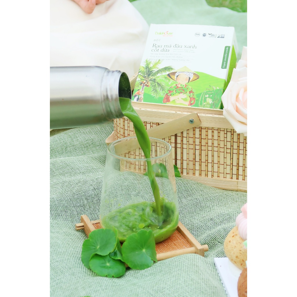 Ảnh Bột rau má đậu xanh cốt dừa hữu cơ Dalahouse thanh nhiệt giải độc cơ thể, làm đẹp da hộp 200 gr 2