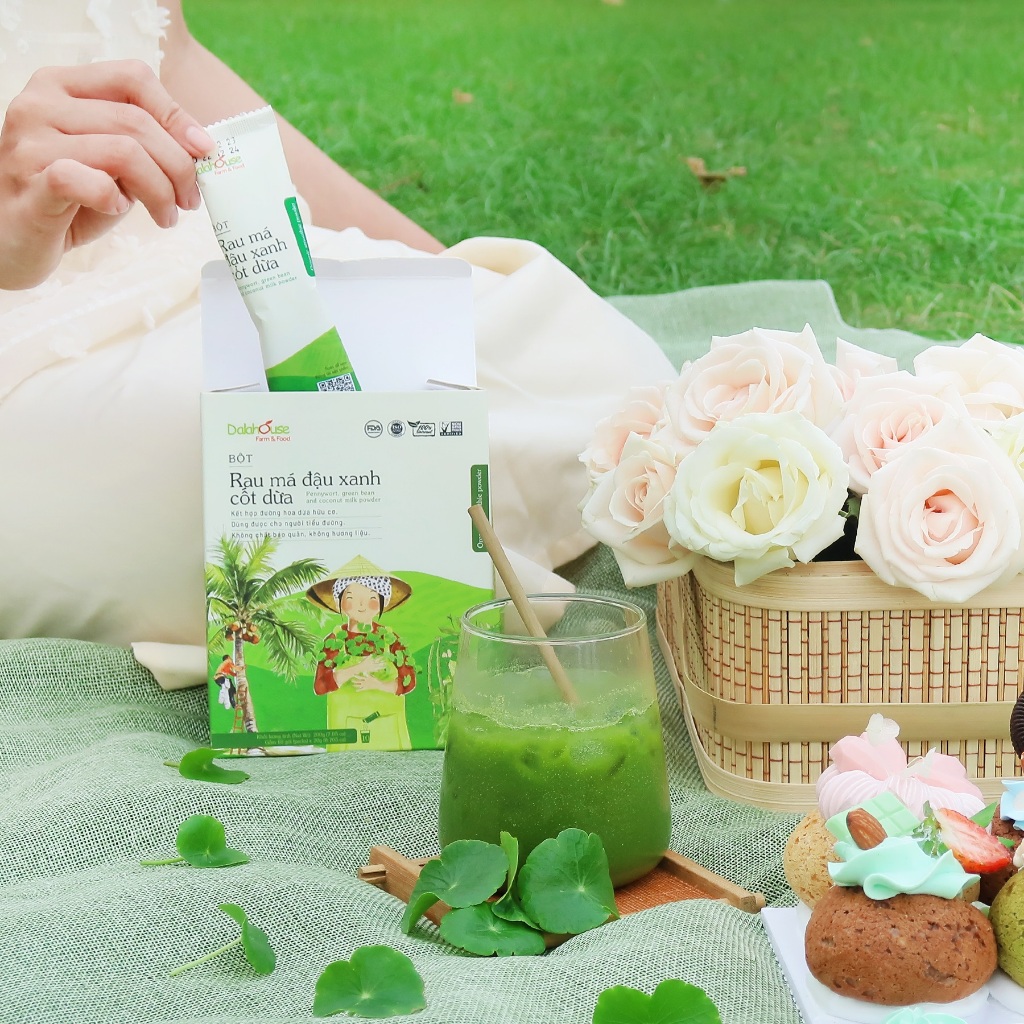 Ảnh Bột rau má đậu xanh cốt dừa hữu cơ Dalahouse thanh nhiệt giải độc cơ thể, làm đẹp da hộp 200 gr 3