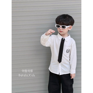 Áo sơ mi DÀI TAY cho bé trai Batala kids phong cách Hàn quốc 3 MÀU TRẮNG GHI XANH cho bé từ 10-20kg