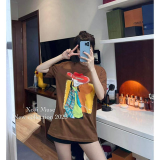 Áo Phông Mũ Ngắn Tay Cổ Tròn Áo Thun Nữ Freesize