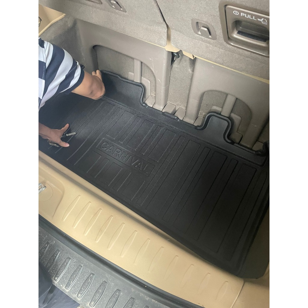 LÓT CỐP nhựa dẻo xe KIA Sedona 2014- 2021 , nhựa dẻo, đàn hồi chống nước hiệu quả, không mùi cao cấp (có chữ Canival )