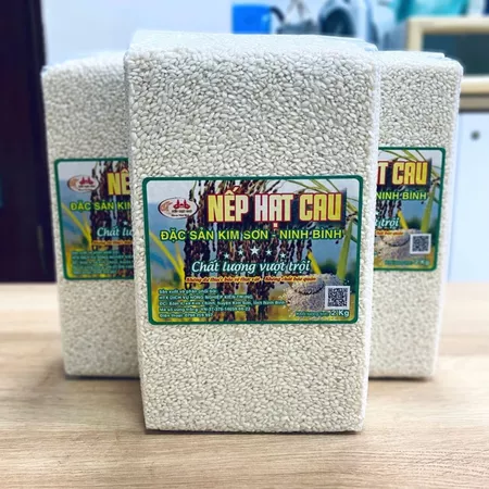 Gạo nếp hạt cau túi 1KG, 2KG - Gạo nếp dẻo thơm, vị đậm, dinh dưỡng cao