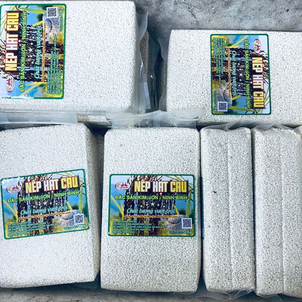 Gạo nếp hạt cau túi 1KG, 2KG - Gạo nếp dẻo thơm, vị đậm, dinh dưỡng cao