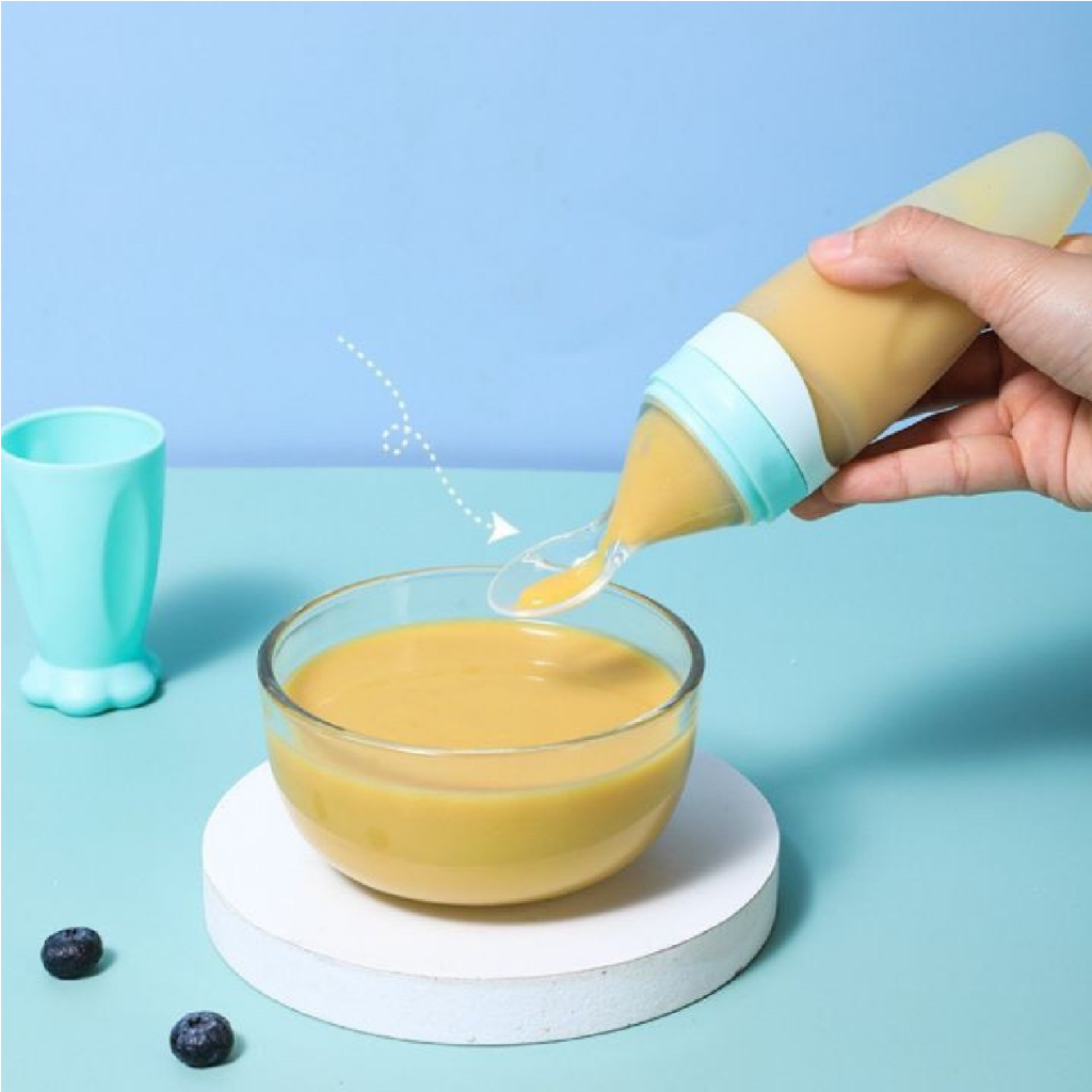 Bình thìa ăn dặm silicon Molli dung tích 90ml cho bé  Đậu Đậu Store - Bình Thìa Ăn Dặm Nhỏ Gọn, Có Nắp Đậy