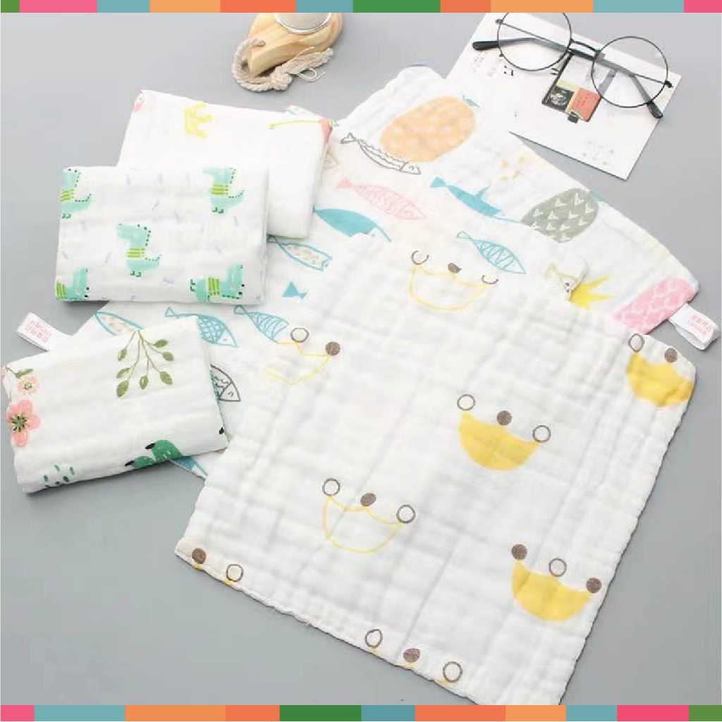 Khăn Mặt Xô Sữa Manny  6 Lớp Mềm Mại, Thấm Hút Lau Mặt Cho Bé - Khăn tắm cho bé Đậu Đậu Store Set 5 Khăn Đậu Đậu Store