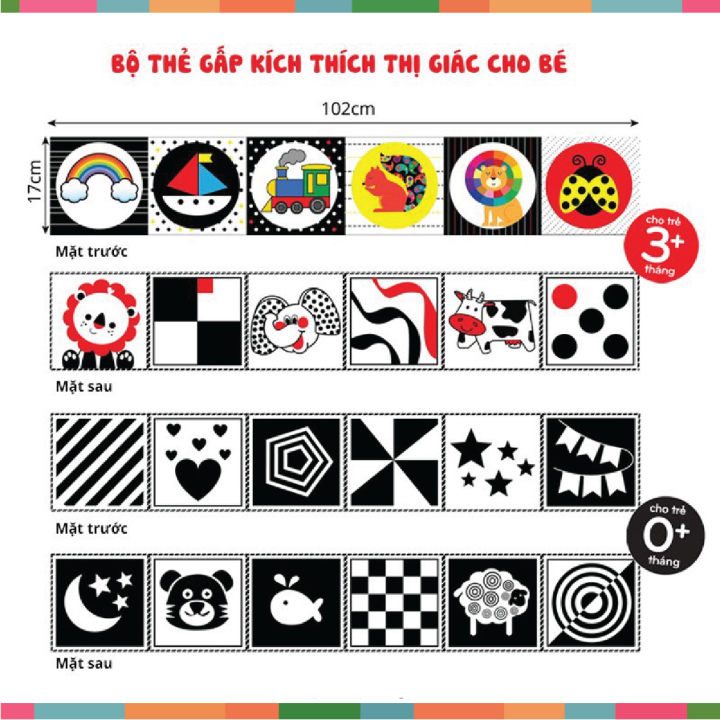 Bộ thẻ Flash card kích thích thị giác cho trẻ sơ sinh zic zắc - Song ngữ Anh Việt - 40 thẻ Cho Bé Đồ Chơi Đậu Đậu Store