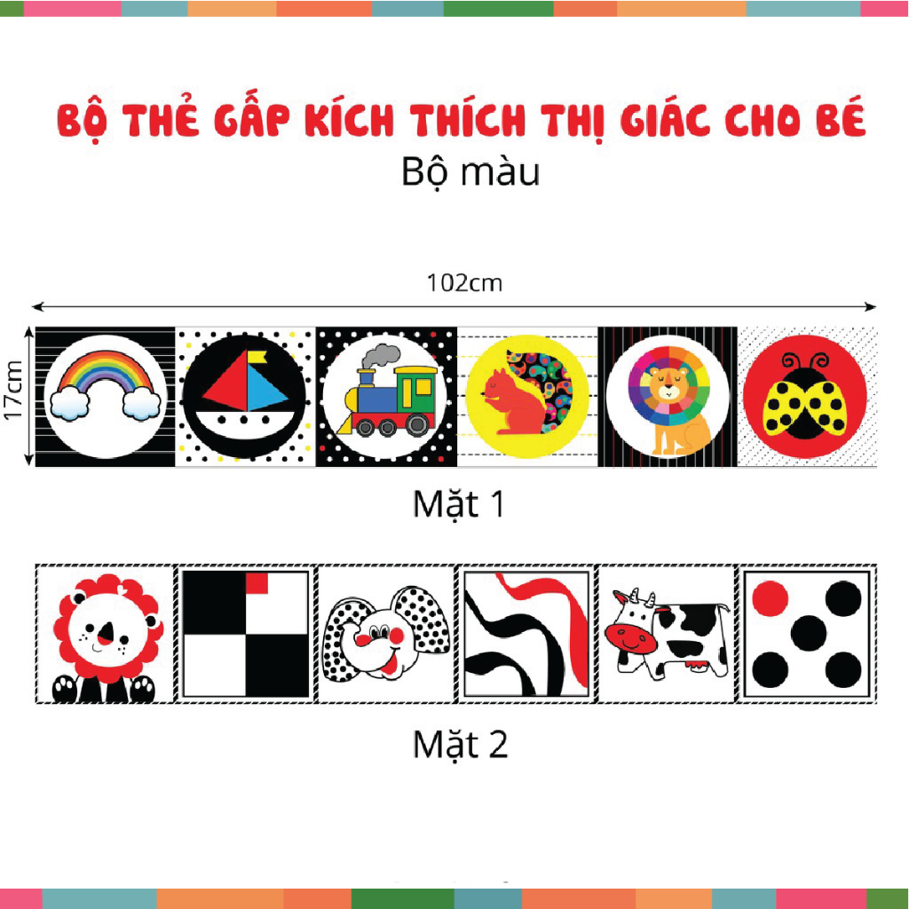 Bộ thẻ Flash card kích thích thị giác cho trẻ sơ sinh zic zắc - Song ngữ Anh Việt - 40 thẻ Cho Bé Đồ Chơi Đậu Đậu Store