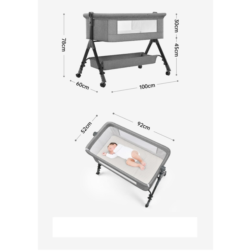 NÔI VẢI CHO BÉ - HN169 - [ TẶNG MÀN ] NÔI CŨI VẢI CHO BÉ GHÉP CHUNG GIƯỜNG VỚI BỐ MÉ
