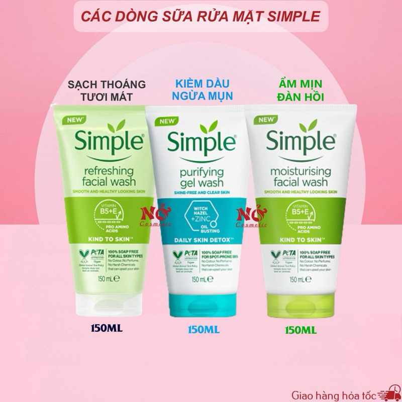 Sữa Rửa Mặt Simple Refreshing Facial Wash 150ml - Dịu Nhẹ Cho Da Dầu ...