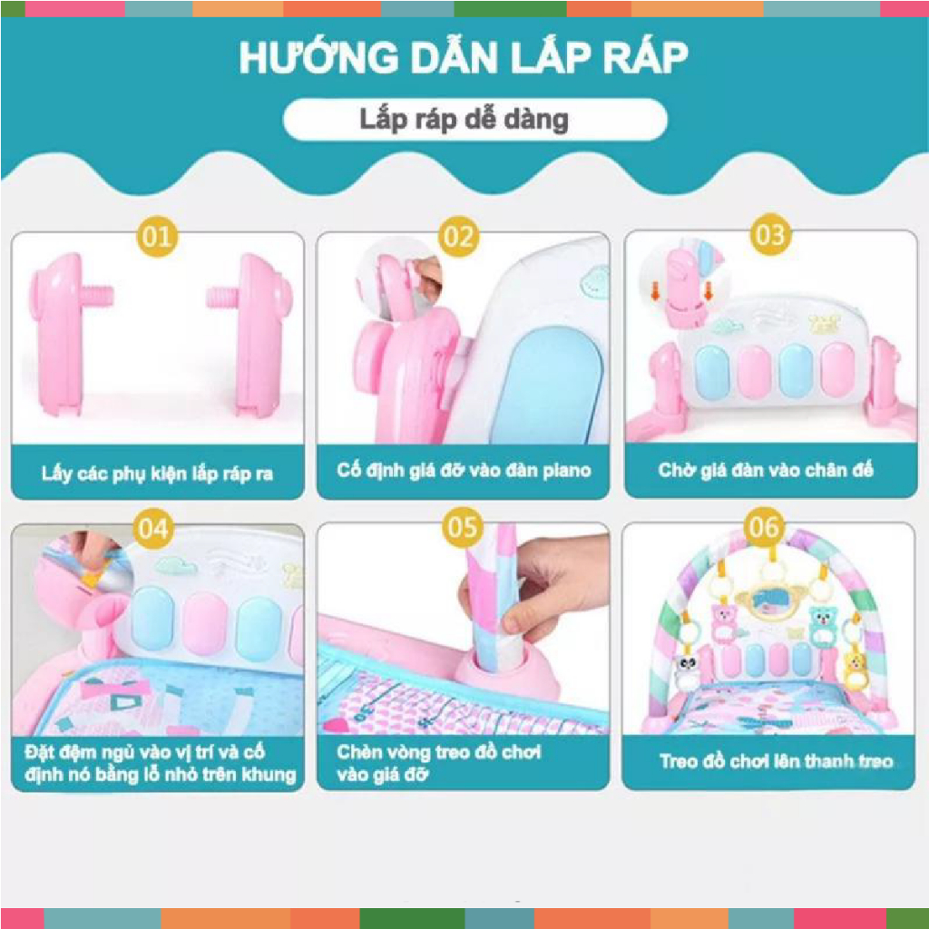 Thảm Nhạc,Thảm Đàn Piano Cho Bé Mẫu 9BABY  - Hình thú ngộ nghĩnh cho bé Đậu Đậu Store
