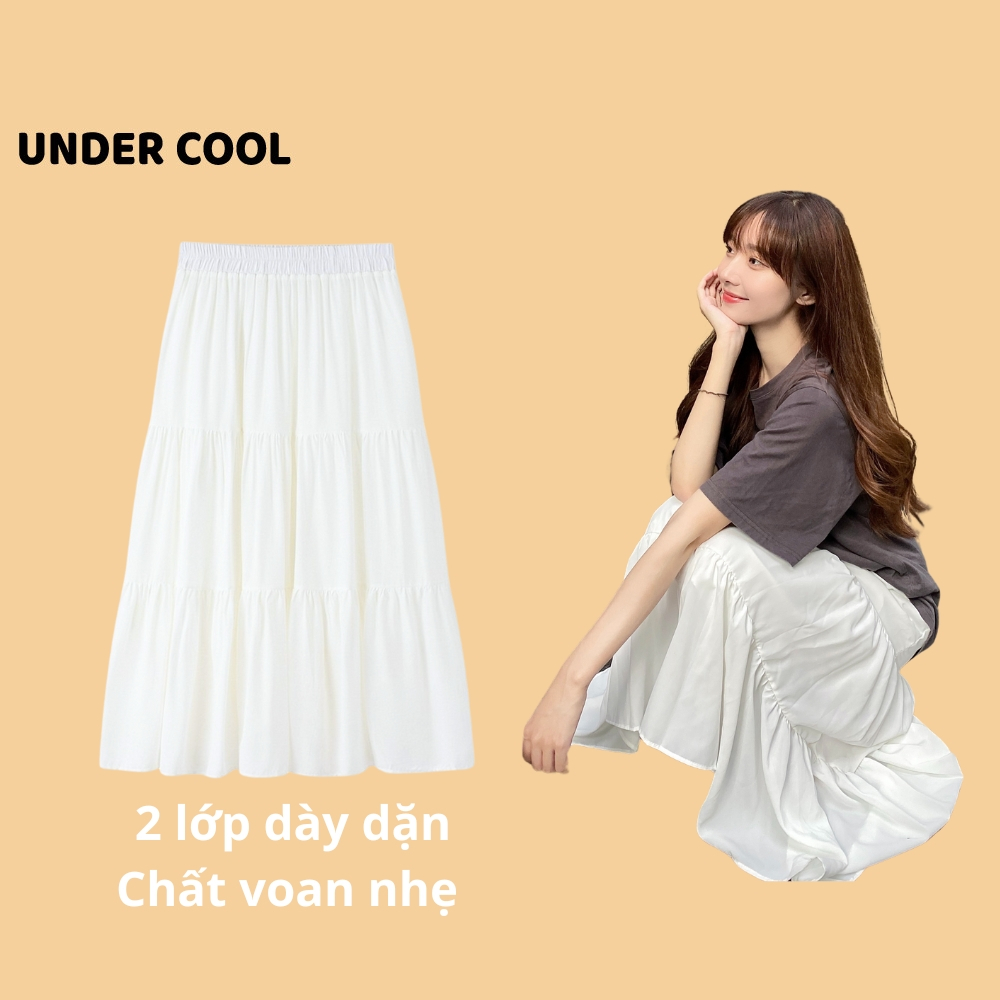 Chân Váy UNDERCOOL Xoè Nhún Chất Voan Mềm Bản Dài / Ngắn K31 - CV21