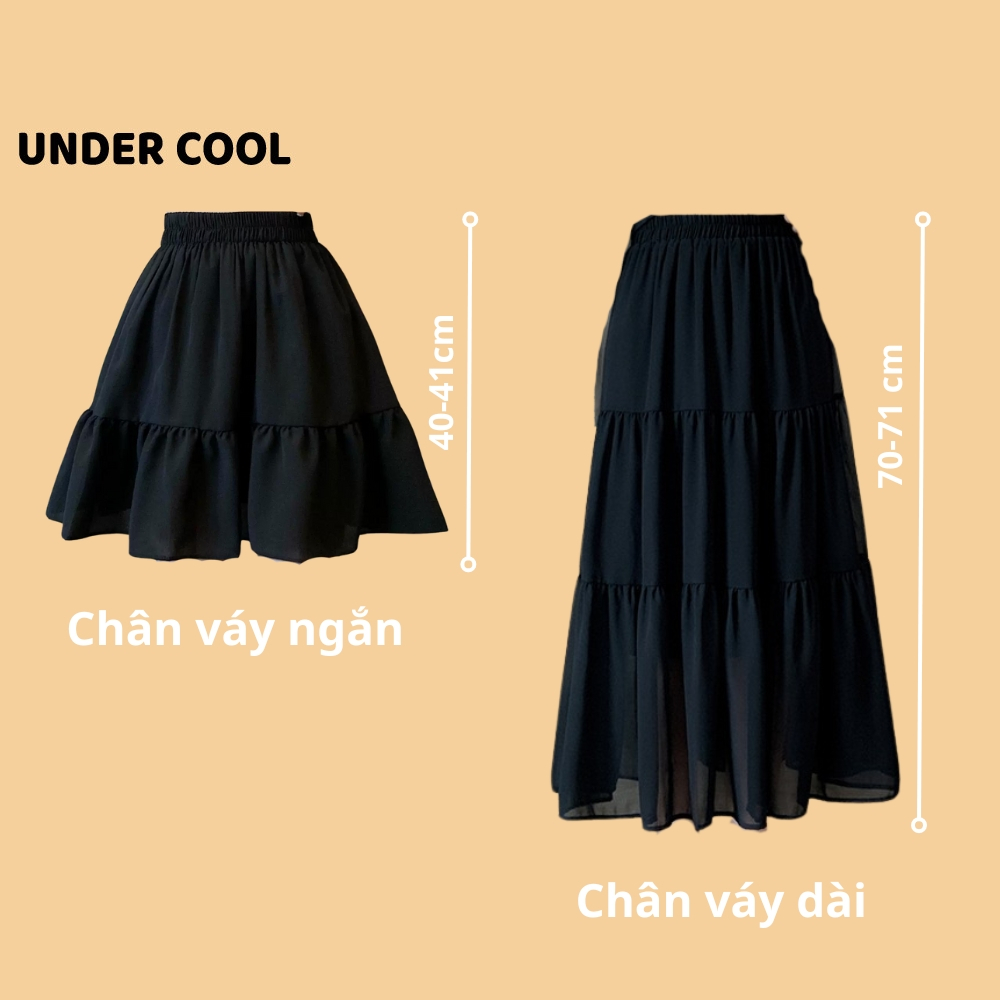 Chân Váy UNDERCOOL Xoè Nhún Chất Voan Mềm Bản Dài / Ngắn K31 - CV21