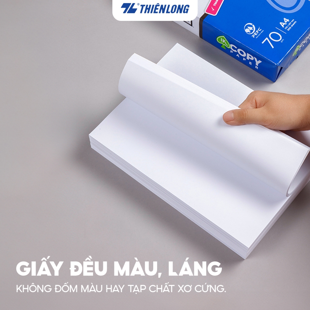Ảnh Giấy A4 500 tờ IK Copy 70 gsm - Giấy in A4 Thiên Long nhập khẩu Indonesia chất lượng và độ dày cao, trắng sáng đều màu 3