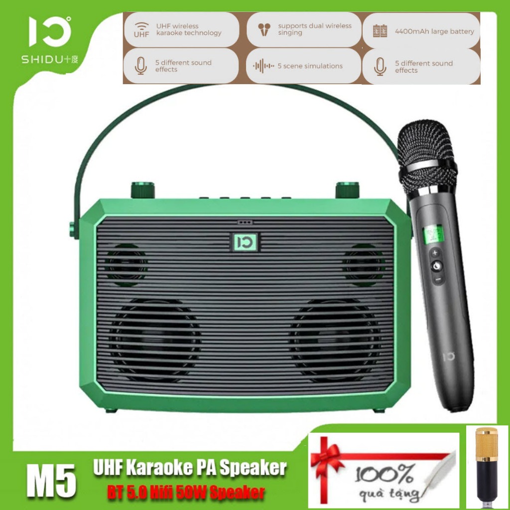 Loa SHIDU M5 50W Output Power Portable Karaoke Speaker Outdoor Activ