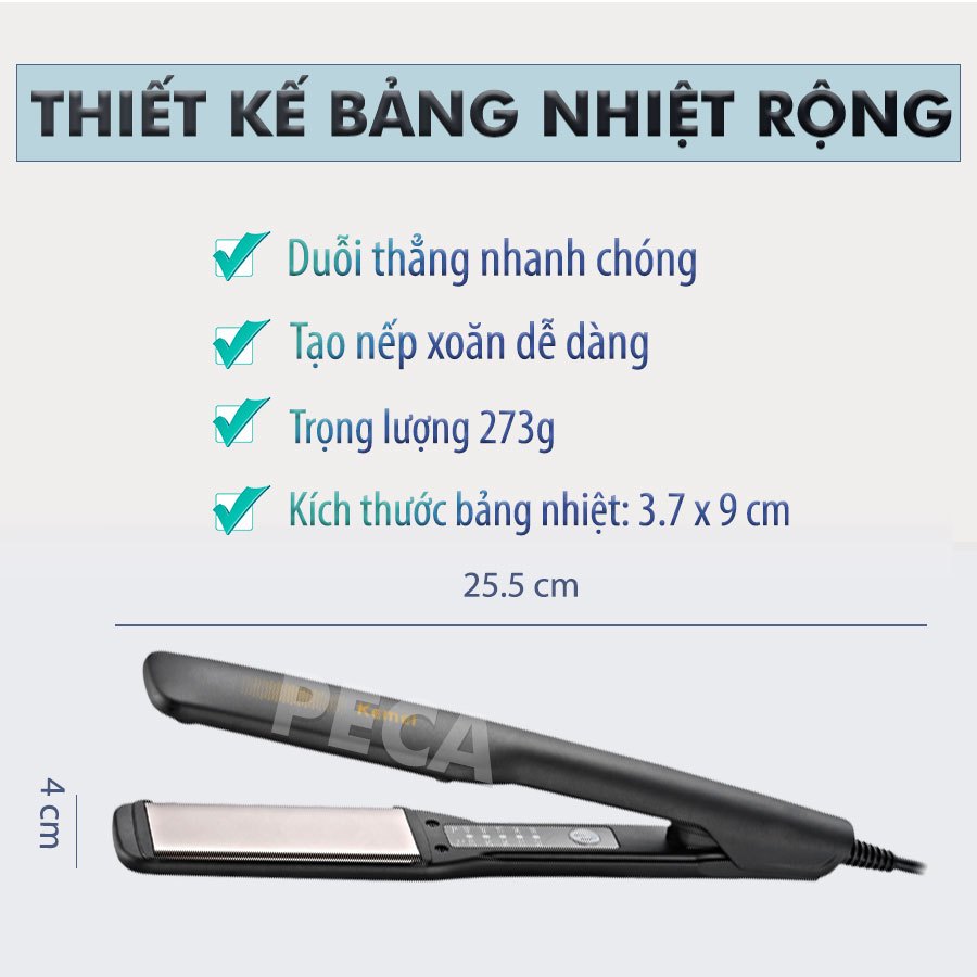 Ảnh Máy duỗi tóc Kemei KM-2513/ 2518 nhiều mức nhiệt phù hợp với mọi loại tóc bảng nhiệt phủ gốm dùng là tóc, uốn sóng 3