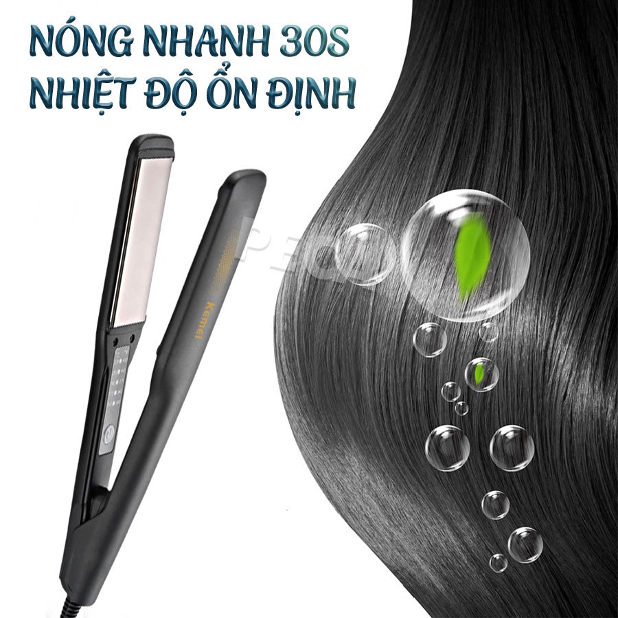 Ảnh Máy duỗi tóc Kemei KM-2513/ 2518 nhiều mức nhiệt phù hợp với mọi loại tóc bảng nhiệt phủ gốm dùng là tóc, uốn sóng 4